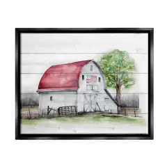 Stupell Industries Rustic Americana Barn Floater Framed Art Black