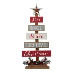 Glitzhome&reg; 20" Wooden Christmas Tree Sign