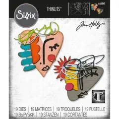Sizzix&reg; Thinlits&reg; Abstract Faces by Tim Holtz Die Set