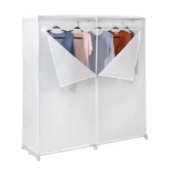 Honey Can Do White Freestanding Storage Closet With Cover