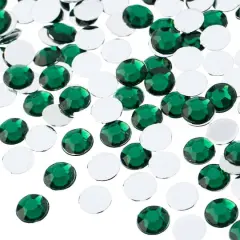 John Bead 8mm Acrylic Round Flat Back Rhinestones, 1,000ct. Green