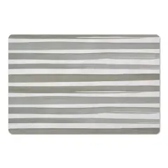 Watercolor Stripes Floor Mat Green/White