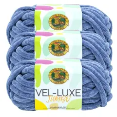 3 Pack Lion Brand&reg; Vel-Luxe Jumbo Yarn Silver Bullet