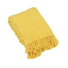 Hello Honey&reg; 60" Chartreuse Woven Cotton Throw Blanket with Fringe