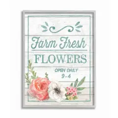 Stupell Industries Farm Fresh Flowers Gray Framed Wall Art