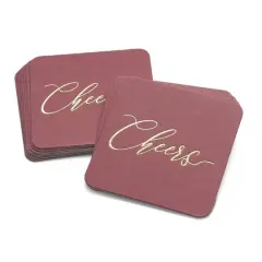 Hortense B. Hewitt Co.&trade; Cheers Burgundy Coasters