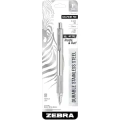 Zebra F-701 Stainless Steel Black Fine Ballpoint Pen