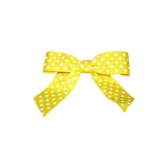 JAM Paper 3.25" Grosgrain Polka Dot Twist Tie Bows, 100ct. Lemon