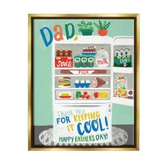 Stupell Industries Keeping It Cool Father's Day Floater Framed Art Gold