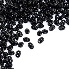 Superduo Two-Hole Czech Glass Beads Jet