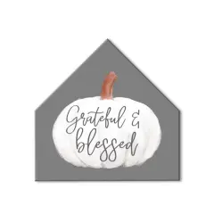 Grateful Blessed House Shaped Hanging Canvas