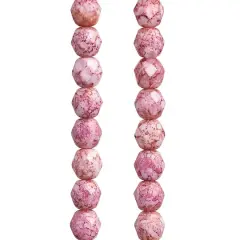 Pink Czech Glass Faceted Round Beads, 6mm by Bead Landing&trade;