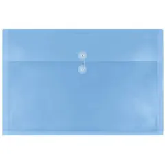 JAM Paper 12" x 18" Blue Button & String Tie Closure Plastic Envelopes, 12ct.