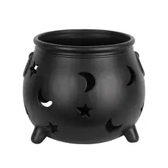 10.75" Black Moon & Stars Cauldron Ceramic Candle Holder by Ashland&reg;