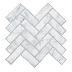 RoomMates Marble Herringbone Peel & Stick Sticktile