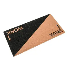 Hello Honey&reg; Natural & Black Work & Wine Coir Doormat