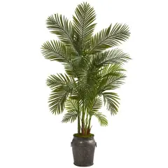 6ft. Areca Palm Tree in Metal Planter