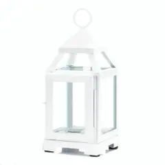 8.75" White Mini Contemporary Lantern