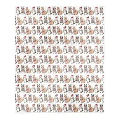 Christmas Woodland Characters 50" x 60" Sherpa Fleece Blanket