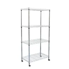 Mind Reader Adjustable 4-Tier Metal Storage Rack with Wheels