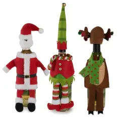 DII&reg; Santa, Reindeer, and Elf Wine Bottle Outfits Set