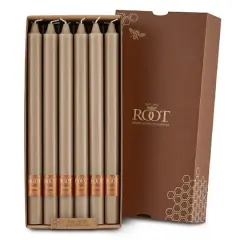 Root Candles Arista&trade; 12" Smooth Taper Candles, 12ct. Taupe