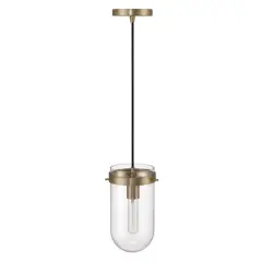 Hello Honey&reg; Atwood Brushed Bronze Modern Minimalist Glass & Metal Ceiling Light