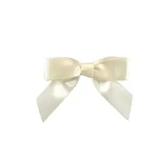 JAM Paper 2" Satin Twist Tie Bows, 100ct. Ivory