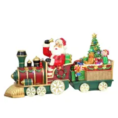 24" Pre-Lit Multicolor LED Santa Train Tabletop D&eacute;cor