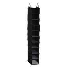 Household Essentials 10 Shelf Hanging Closet Organizer Black