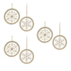 Jeweled Metal Snowflake Ornament Set