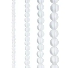 Matte Glass Round Beads by Bead Landing&trade; Clear