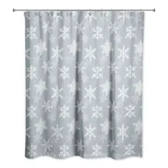 Blue Snowflake Pattern 71" x 74" Shower Curtain