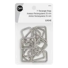 Dritz&reg; Silver 1" Rectangle Rings, 12ct.