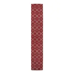 Geometric Pattern Indoor/Outdoor Table Runner Red