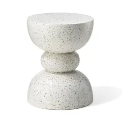 Glitzhome&reg; 17.25" Terrazzo Garden Accent Stool