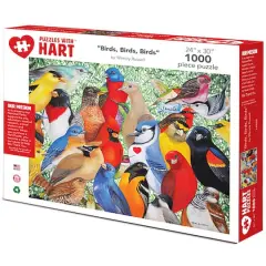 Hart Puzzles Birds, Birds, Birds by Wendy Russell 1,000 Piece Jigsaw Puzzle