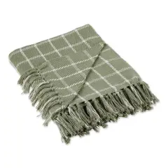 DII&reg; Checked Plaid Throw Artichoke Green