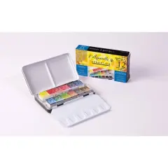 Sennelier 12-Color Half-Pan Watercolor Metal Pocket Set