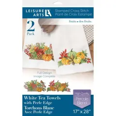 Leisure Arts&reg; Fruits Tea Towel Stamped Cross Stitch Kit