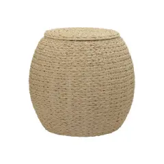 Household Essentials 19" Woven Storage End Table White