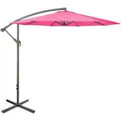 10ft. Offset Outdoor Patio Umbrella Pink