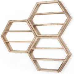 Essential Oil Storage Shelf Set Light Brown