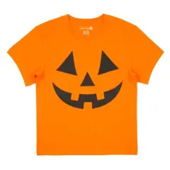 Orange Jack-o'-Lantern Face Youth Crew Neck T-Shirt by Celebrate It&trade;