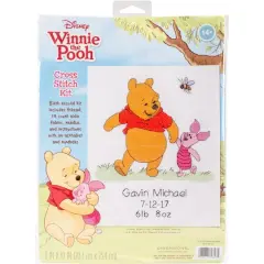 Dimensions&reg; Winnie the Pooh Birth Record Disney Counted Cross Stitch Kit