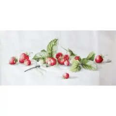 Luca-s Etude With Strawberries Counted Cross Stitch Kit