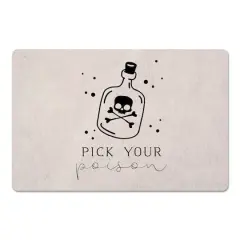 Pick Poison Bottle Cream Floor Mat