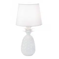 19.5" White Pineapple Table Lamp