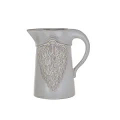 Hello Honey&reg; 1qt. White Embossed Stoneware Gnome Shaped Pitcher in Reactive Glaze