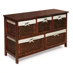 Badger Basket Cherry Five Wicker Basket Storage Unit
